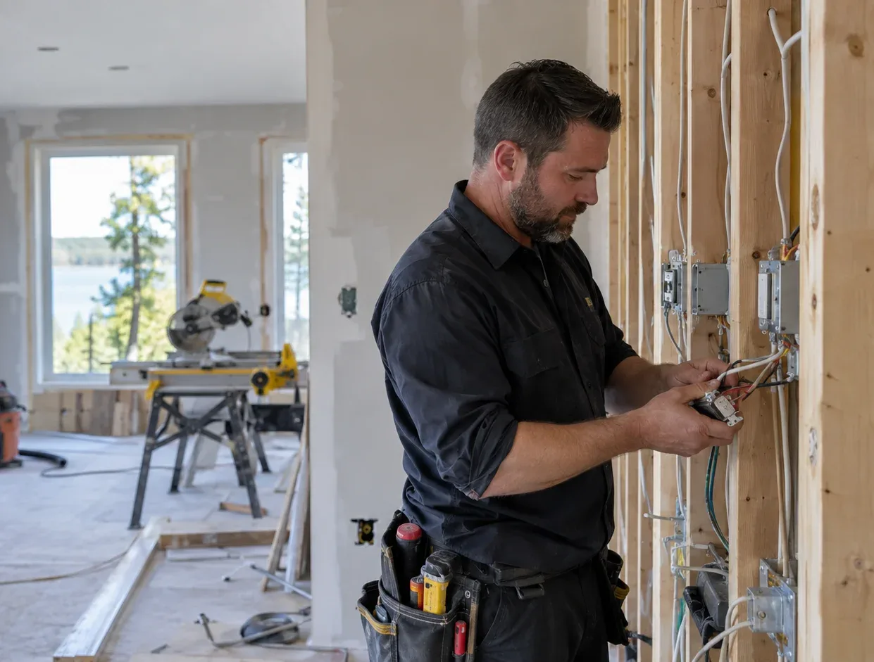Kitchener electrician providing electrical service at a residential property