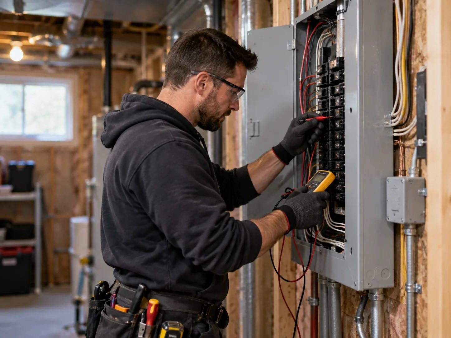 Residential electrician providing electrical service in a Guelph home